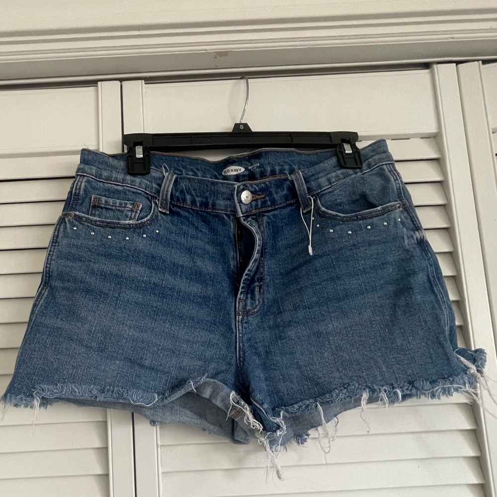 Old Navy Blue Jean Shorts with Frayed Hem